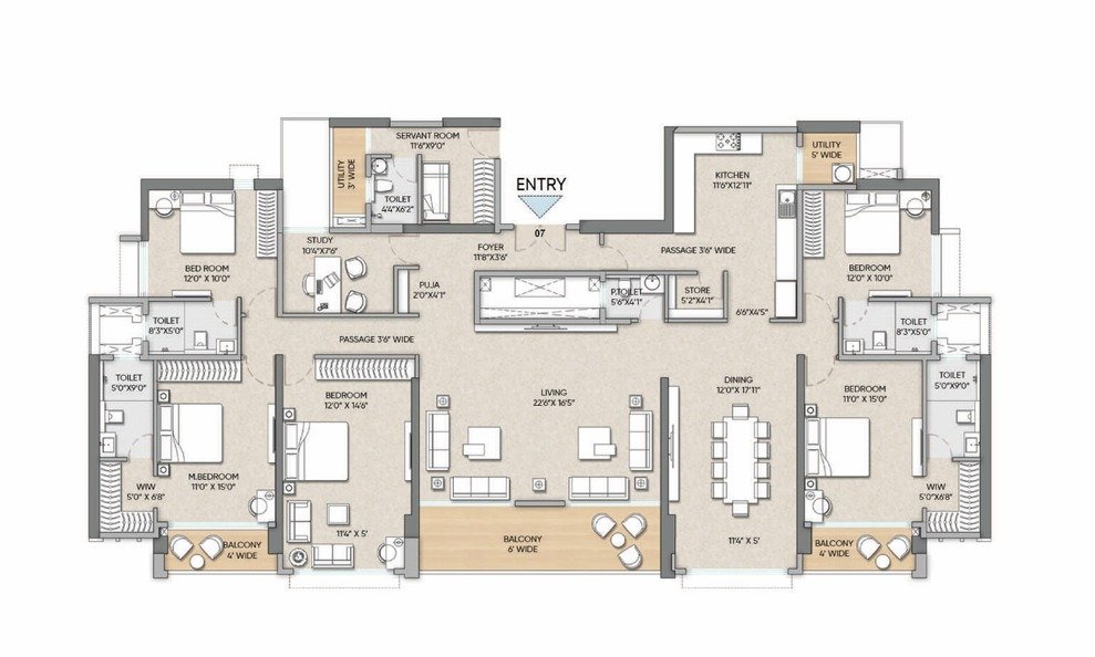 4 BHK Premium Floor Plan